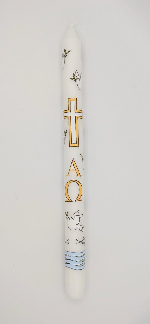 Pack of 12 Baptism Candles - Alison Gardiner Exclusive Design