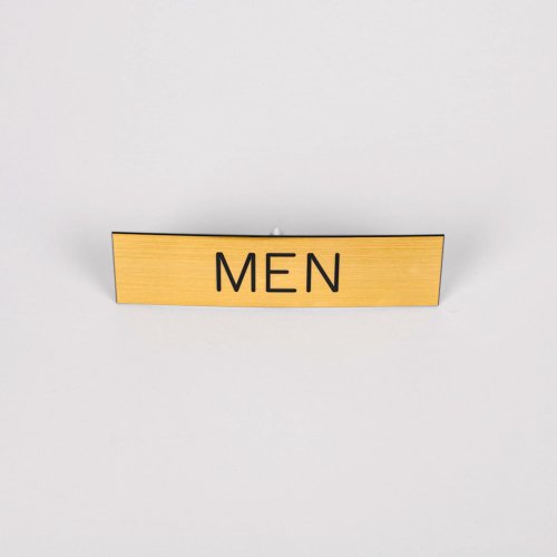 Sign Engraved Men Adhesive Back Gold