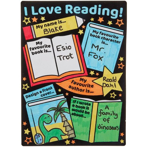 My Favourite Book Fuzzy Art Colour-In Posters (Pack of 6)