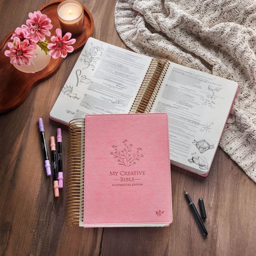 KJV Pink Faux Leather Hardcover My Creative Bible Illustrators Edition