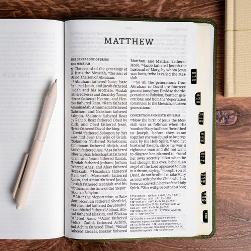 NASB Giant Print Reference Bible, Olive, Indexed