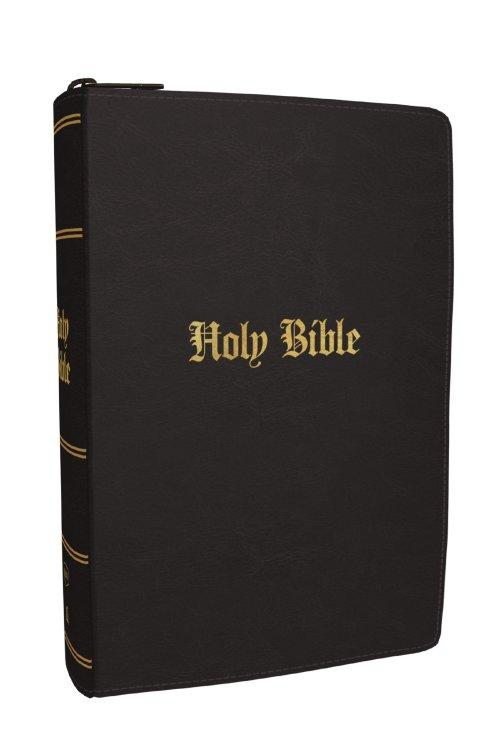 KJV Compact Large Print Bible, Black Leathersoft Zipper Closure, Red Letter, Comfort Print
