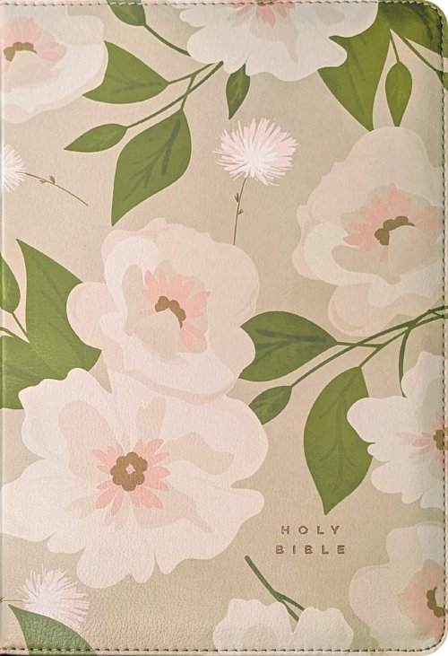 NLT Thinline Reference Zipper Bible, Filament Enabled (LeatherLike, Tender Blossom Taupe, Red Letter)