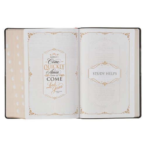 KJV Study Bible LP Faux Leather, Two-tone Black and Gray
