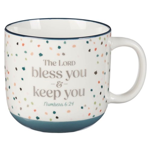 Mug Blue Confetti Bless You and Keep You Num. 6:24