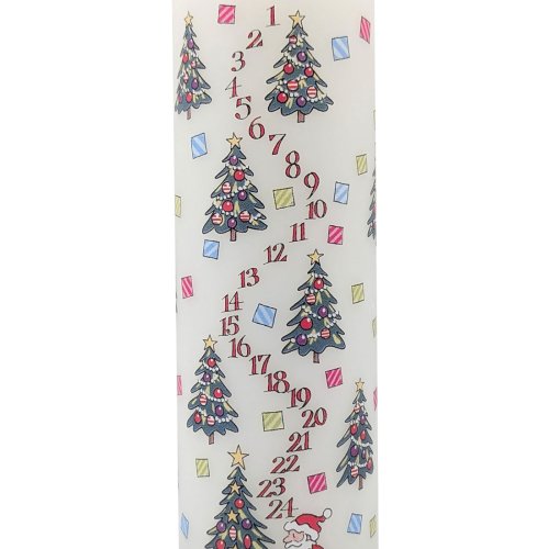 20cm Christmas Trees Pillar Advent Candle - Single