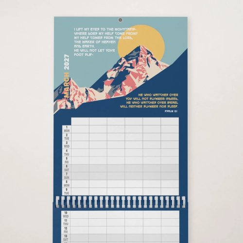 2027 six-column Christian family planner calendar