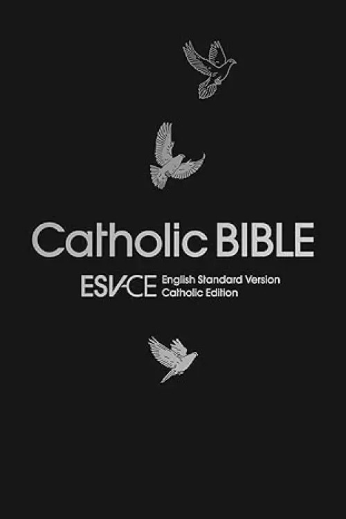 ESV-CE Catholic Bible, Black Paperback, Dove Illustration, British Liturgical Bible, ESV-CE, Paperback, Standard size