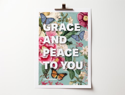 Grace And Peace - 1 Corinthians 1:3 - A4 Print