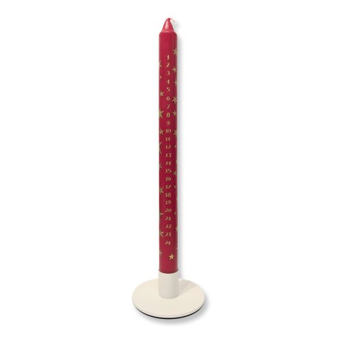Star Red Advent Dinner Candle