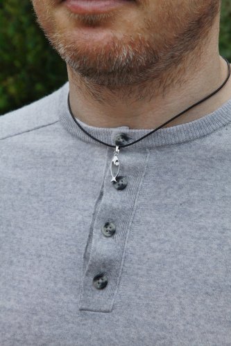 Urban Fish Pendant & CZ on Leather Cord