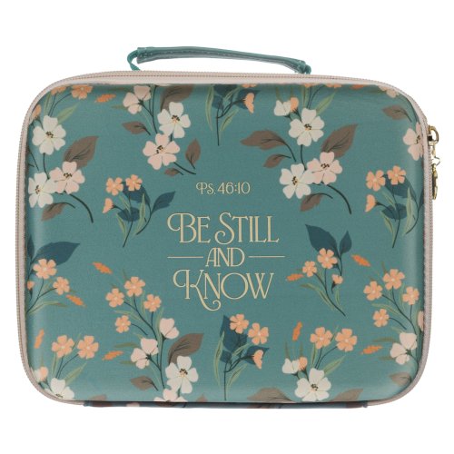Bible Organizer Hardcover Green Floral Be Still Ps. 46:10