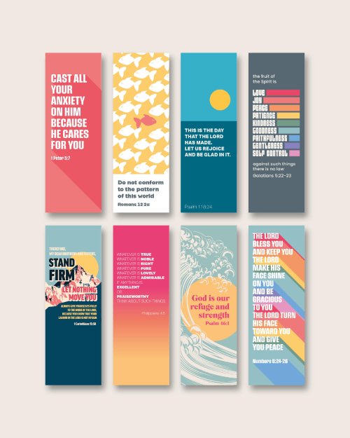 Pack of 8 Christian Bookmarks (Set One)