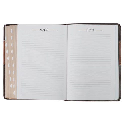KJV Study Bible Faux Leather, Two-tone Brown with Thumb Index