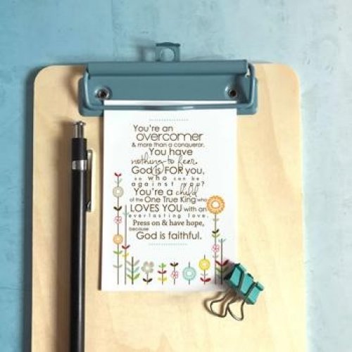 Overcomer (Flowers) Mini Card
