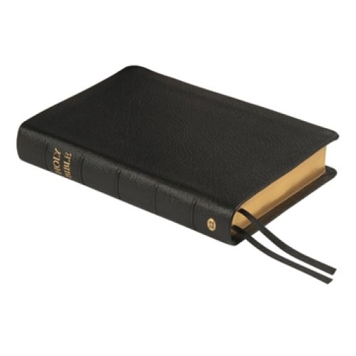KJV Pew Bible: Black, Leather, Presentation Page, Ribbon Marker, Bible Word List, Illustrations, Reading Plan
