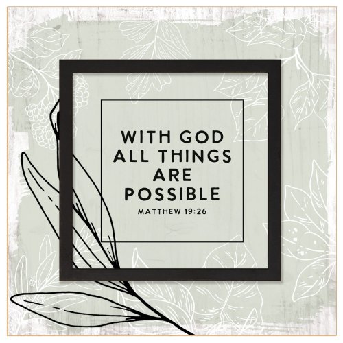 Plaque-Layered Grace-With God All Things (6" x 6")