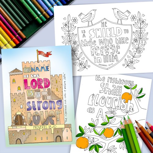 10 Exploring Proverbs Colouring Postcards