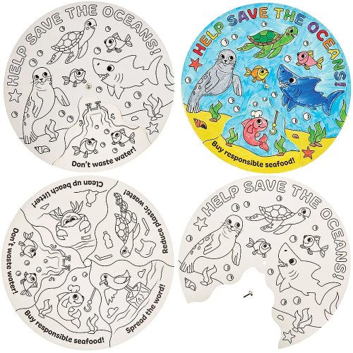 Save The Oceans Colour-In Wheels (Pack of 5)
