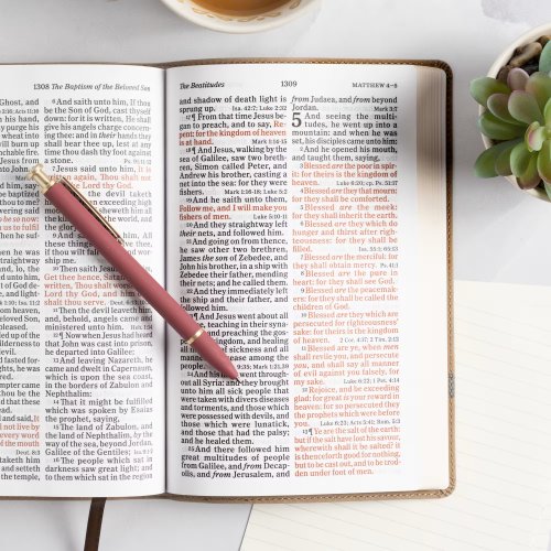 KJV Large Print Personal Size Reference Bible, Earthen Suede