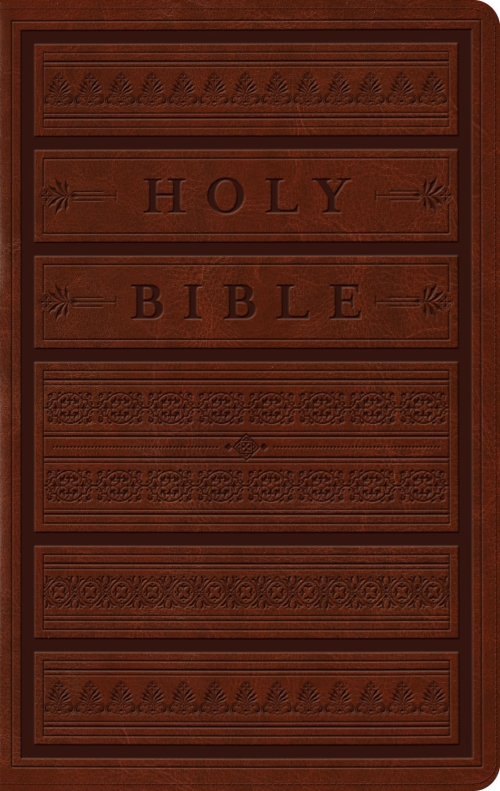 ESV Giant Print Personal Size Bible, Red Letter (TruTone, Brown, Engraved Mantel Design)
