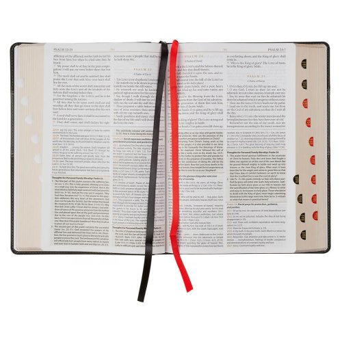 KJV Study Bible LP Faux Leather, Two-tone Black and Gray