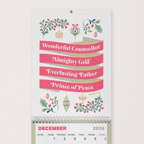 The 2026 Calendar from The Christian Poster Company.