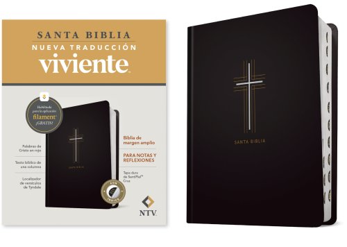Biblia de margen amplio NTV con Filament (Tapa dura de SentiPiel, Cruz, Índice, Letra Roja)