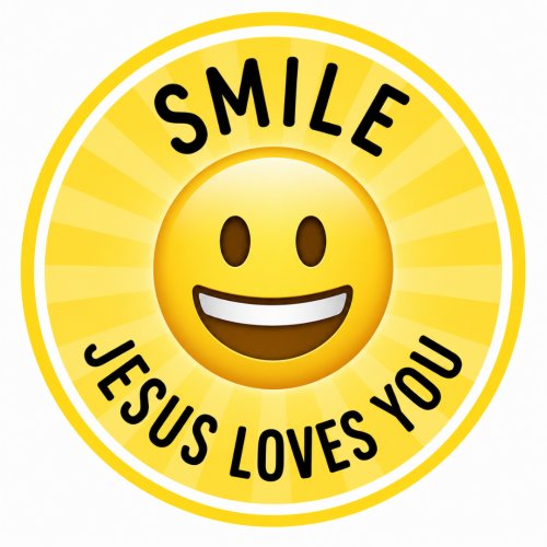 Smile Jesus Loves You Stickers Emoji (Pack of 48) 