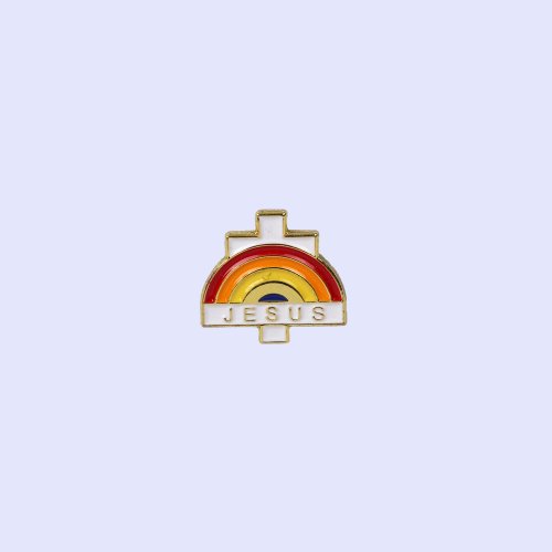 Jesus With Cross & Rainbow Lapel Pin - Pack of 3