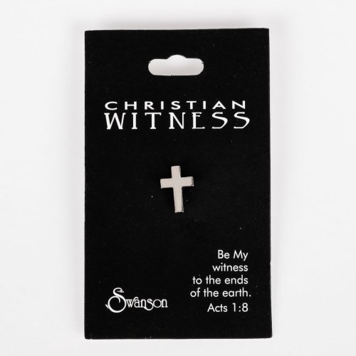 Lapel Pin Cross Silver 1/2In Pk6
