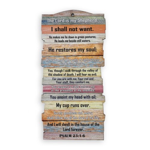 Small Stacked Wooden Plaque – "Psalm 23"