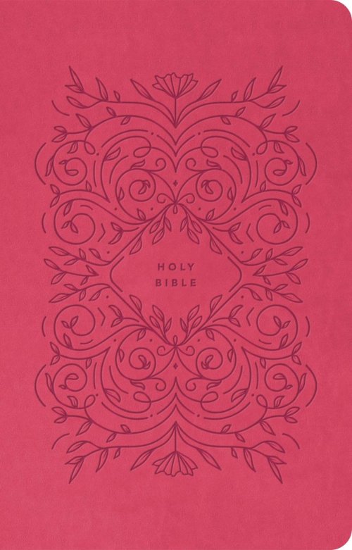 Premium Gift Bible NLT, Filament Enabled (LeatherLike, Very Berry Pink Vines, Red Letter)