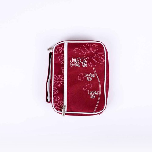 Jesus Loves Me Canvas Bible Cover - Medium
