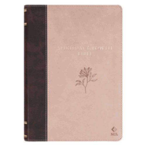 NLT, The Spiritual Growth Bible Faux Leather, Two-tone Pink and Brown