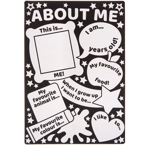 All About Me Fuzzy Art Posters (Pack of 10)