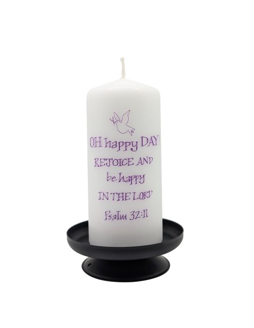 Rejoice and Be Happy In The Lord Psalm 32:11 Candle