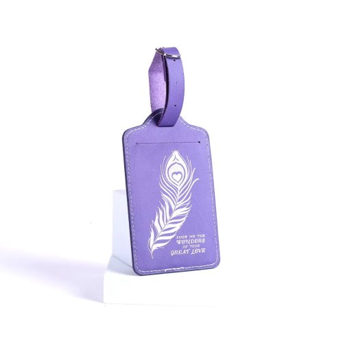 Great Love Purple Leatherette Luggage Tag
