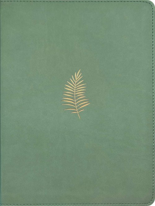 NLT Wide Margin Bible, Filament Enabled (LeatherLike, Sage Green Palm, Red Letter)