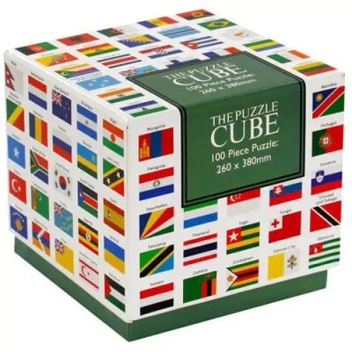 100 Pc Cube Jigsaw - Flags Of The World