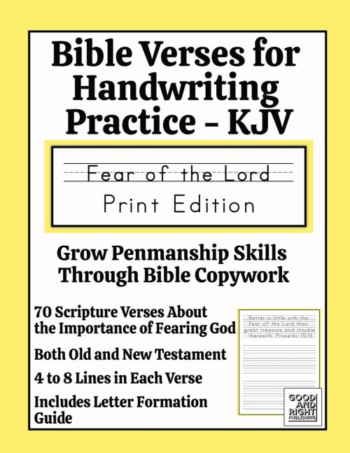 Bible Verses for Handwriting Practice - KJV: Fear of the Lord Print Edition