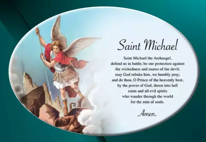 Ceramic Oval Plaque/Saint Michael