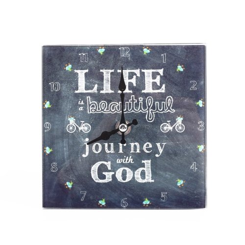 Beautiful Journey Glass Table Top Clock