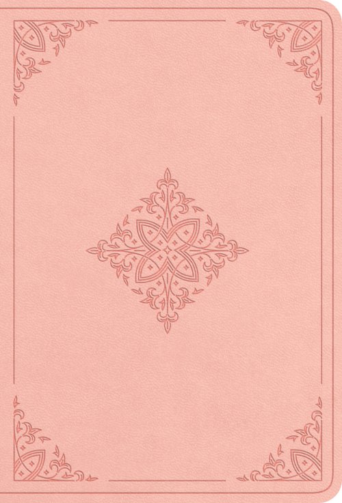 ESV Large Print Value Compact Bible, Red Letter (TruTone, Blush Rose, Fleur-de-lis Design)