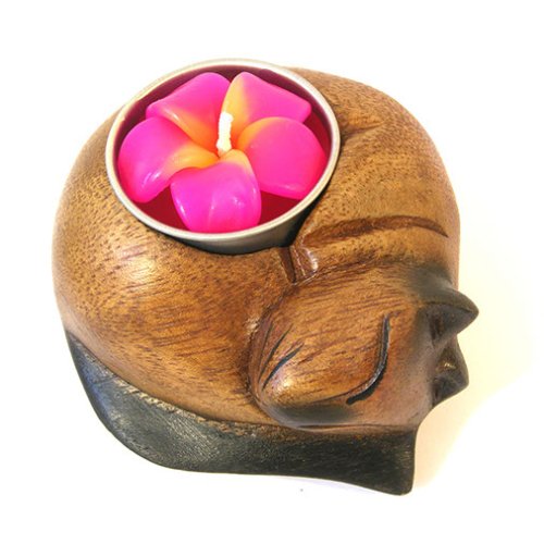 Curled Cat Tealight Holder