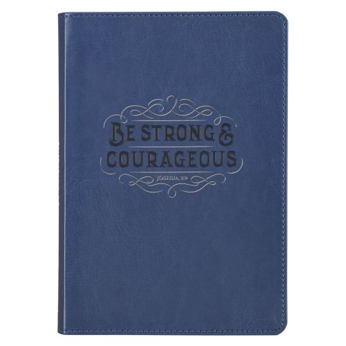 Journal Classic Zip Navy Be Strong & Courageous Josh. 1:9