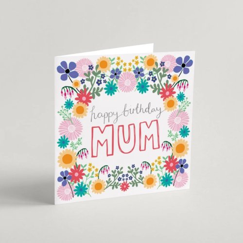 Happy Birthday Mum (Floral) Greeting Card & Envelope