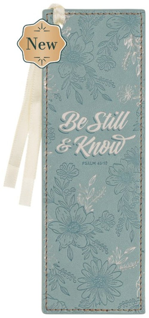 Bookmark Faux Leather Teal Be Still & Know Ps. 46:10