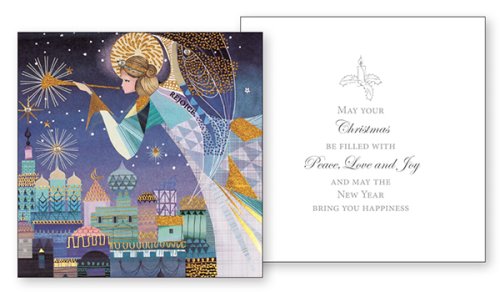 Handcrafted Hereld Angel Christmas Card