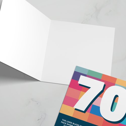 70th birthday card with bible verse. The Lord bless you and keep you. Numbers 6